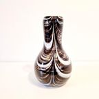 Zwart Witte Vintage Glazen Vaas Moretti Stijl Dorotheenhütte thumbnail 6