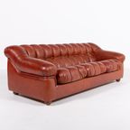 Sculptural Italian Modern Three Seat Leather Sofa / 3-Zitsbank, 1970’S thumbnail 4