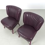 Paar Aubergine Leren Cocktailfauteuils 69042 thumbnail 11