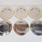 6 X Vintage Inox Borden Met Vergulde Rand “tuttogold Italy thumbnail 10