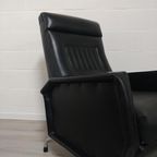 Vintage Lounge Chair Fauteuil Zwarte Skai thumbnail 5