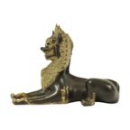 Grote Tempelleeuw Verguld Brons Beeld Thailand Singha Foo Dog 27cm thumbnail 11