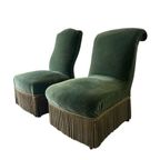 Set Van 2 Vintage Fauteuils / Eenzitjes Met Franjes thumbnail 4