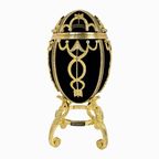 Faberge Egg - Smirnoff - Ca. 3.5Kgs - Black Velvet And Crystal Inlay On Gold Colored Framework - thumbnail 2