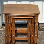 Houten Vintage Nesting Tables Bijzettafels Set Van 3 thumbnail 12