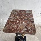Marble Top Side Table With Sculptural Horn Base thumbnail 8