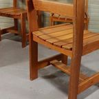 Set Van 4 Vintage Massief Grenen Eetkamerstoelen thumbnail 12