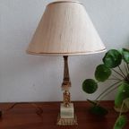 Vintage Onyx Marmer Messing Lamp thumbnail 5