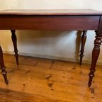 Magnifiek Bureau Werktafel Leer En Ingelegd Met Bladgoud 19e Eeuws Frans thumbnail 11