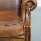 Grote, Comfortabele En Correct Afgewerkte Schapenleren Oorfauteuil In Een Goede Staat thumbnail 11