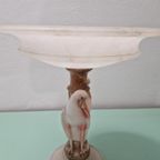 Albast Eind 19e Eeuws Tazza Schaal Met Vogels. thumbnail 14