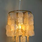 Set Van 2 Capiz Schelpen Hanglamp Lampen Schelp Parelmoer Bamboe Frame Wit Bedrading thumbnail 9