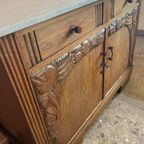 Uniek Art Deco Houten Dressoir Wit Marmer thumbnail 10