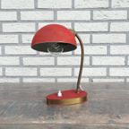 Jaren '50 Bureaulamp Rood / Messing thumbnail 4