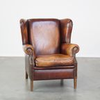 Comfortabele Schapenleren Oorfauteuil Met Een Geweldig Patina thumbnail 2