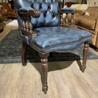 Stoere Engelse Springvale Chesterfield Fauteuil Model Library Jeans Blauw thumbnail 3