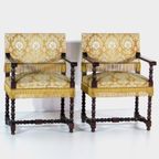 Set Van Twee Vintage Antieke Bibliotheek Fauteuils, 19e Eeuw thumbnail 6