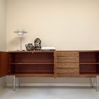 Vintage Palissander Dressoir / Sideboard Met 3 Deurtjes En 4 Lades thumbnail 14
