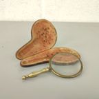 Antiek Vergrootglas In Lederen Etui 18E Eeuw thumbnail 3