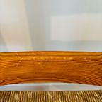 Set Van 4 Vintage Massief Grenenhouten Stoelen Met Biezen Zitting thumbnail 11
