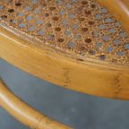 Set Van 2 Hoge Vintage Lichtbruine Bentwood Thonet Stijl Stoelen Model “lange Jan/ Long John” thumbnail 11