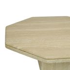 Vintage Achthoekige Travertin Salontafel Jaren 70 Design Italiaans thumbnail 14