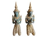 Boeddha - 2 Poortwachters - Brons - Thailand - 3E Kwart 20E Eeuw thumbnail 3