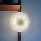 Hala Zeist Moderne Strakke Tafellamp Of Wandlamp, Wit Gespikkeld Glas Piramide. Midcentury Modern thumbnail 4