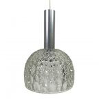 Vintage Hanglamp Met Glazen Kap Met Bubbelpatroon, Jaren 60 thumbnail 3