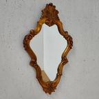 Vintage Hollywood Regency Goudkleurige Barok Rococo Spiegel Kuifspiegel 6 thumbnail 7