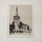 Paul De Cocker - Lithografie- Kerk Van Vinkem thumbnail 6