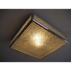 Vintage Plafondlamp, Plafonniere Met Kunststof Platen In Verchroomde Profielen, 71 X 71 Cm, Jaren thumbnail 8