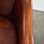 Set Van 6 Engelse Rundleren Eetkamerstoelen/ Tubchairs In Een Luxe Rode Chesterfield Kleur thumbnail 23