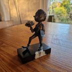 Bronzen Beeldje Gesigneerd Mr Politie Ober thumbnail 5