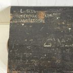 Brocante Industriele Zware Kist Met Tekst thumbnail 2