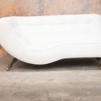 Nieuwbeklede Witte Leren Montis Quintus Design Chaise Longue thumbnail 2