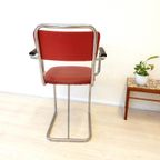 Vintage Stoel Industrieel Gispen Stijl Eetkamerstoel Chroom thumbnail 4