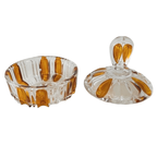 Artdeco Stijl Poederdoos Persglas Amber Transparant 1950’s thumbnail 5