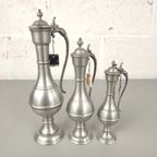 Set Van 3 Slanke Tinnen Kannen thumbnail 3