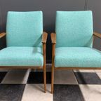 Pair Of Green Arm Chairs 1960S thumbnail 7