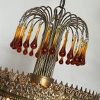 Vintage Jaren 20 Stijl Hanglamp Kroonluchter Kristallen Staafjes thumbnail 6