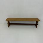 Vintage Solid Wooden Bench , 1970’S thumbnail 8