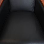 Luxe Art Deco Schuitema Design Fauteuil Model Frank Uit De Decoforma Serie Met Zwart Leer thumbnail 7