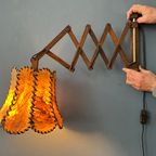 Teak Hout Schaar Wandlamp thumbnail 2