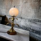 Vintage Hoge Tafelllamp Met 'Gouden' Palmen Hans Kögl Stijl thumbnail 3