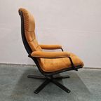 G Möbel Vintage Oranje Bruine Vintage Draaifauteuil Fauteuil thumbnail 11