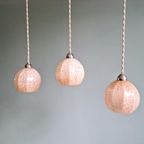 Art Deco Hanglamp In Roze Gespikkeld Glas (3 Beschikbaar) thumbnail 14