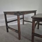 Vintage Bamboe En Hout Nest Tafeltjes . thumbnail 6
