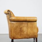 Gezellige, Comfortabele Rundleren Fauteuil/armchair In Een Unieke Kleur thumbnail 4