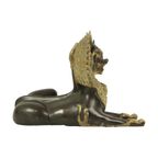 Grote Tempelleeuw Verguld Brons Beeld Thailand Singha Foo Dog 27cm thumbnail 10